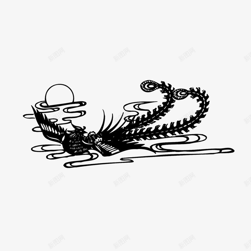 中国风纹样png免抠素材_新图网 https://ixintu.com 中国风纹样 中式传统图案 凤凰白描 凤纹 吉祥纹样 线描插画