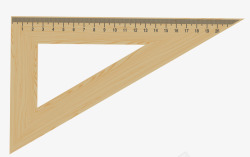矢量三角尺子学习用品木质感三角尺子高清图片