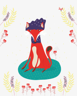 创意狐狸形象卡片素材