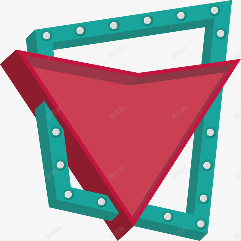 立体三角形标题框png免抠素材_新图网 https://ixintu.com 三角形 四边形 矢量png 立体三角形 红色三角形 霓虹灯牌