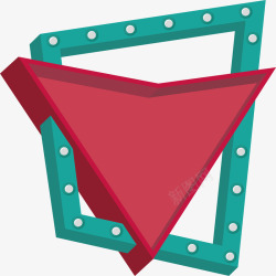 红色四边形立体三角形标题框高清图片