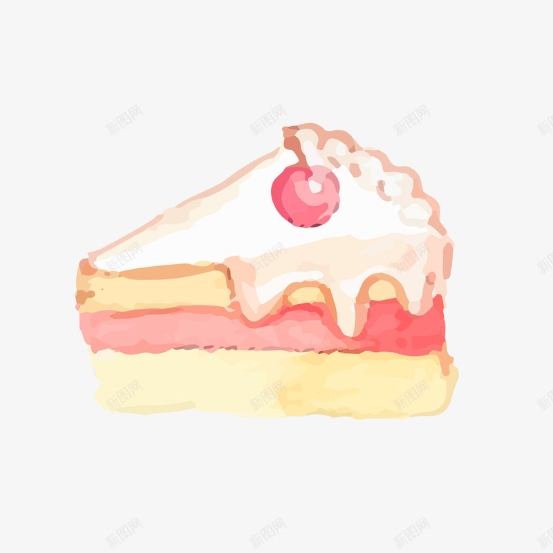 手绘三角蛋糕png免抠素材_新图网 https://ixintu.com 卡通蛋糕 手绘蛋糕 甜食 背景装饰