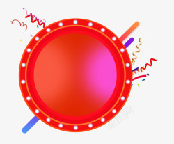 红色圆形标题边框素材