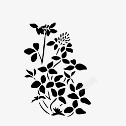 创意花卉装饰黑白创意手绘花卉装饰矢量图高清图片