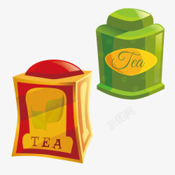 绿茶包装盒红茶和绿茶矢量图高清图片