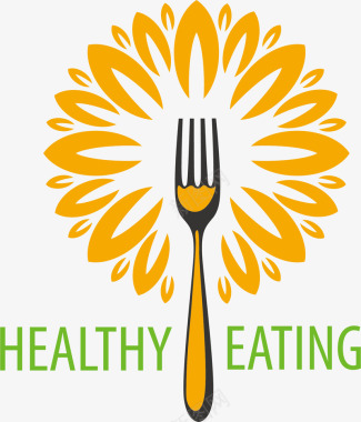 叉子中式餐饮logo矢量图图标图标
