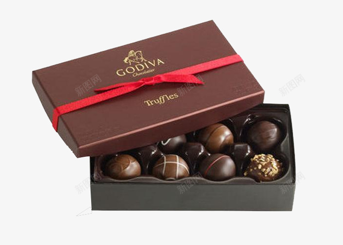 红色丝带巧克力包装盒png免抠素材_新图网 https://ixintu.com 包装盒 巧克力 巧克力包装盒 空盒子 糖果 红色丝带