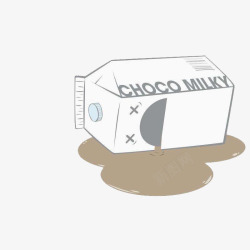 巧克力制品巧克力味牛奶盒手绘高清图片