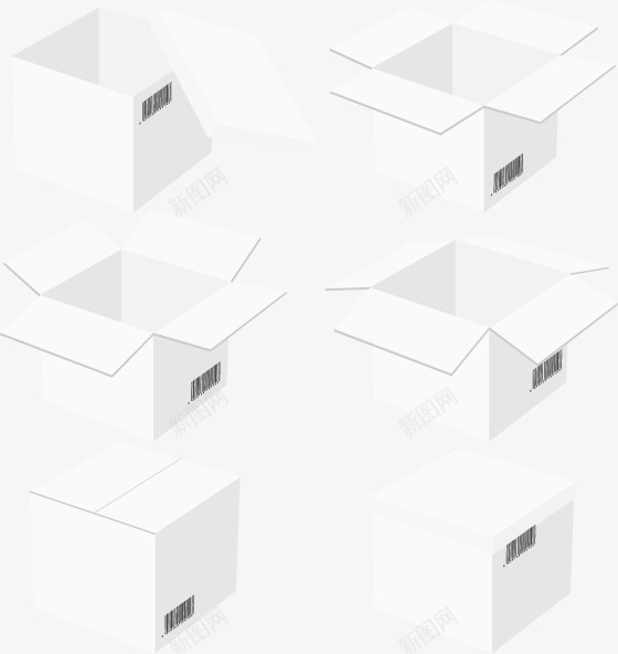 白色箱子矢量图eps免抠素材_新图网 https://ixintu.com 免费矢量下载 包装箱 白色箱子 纸箱 矢量图