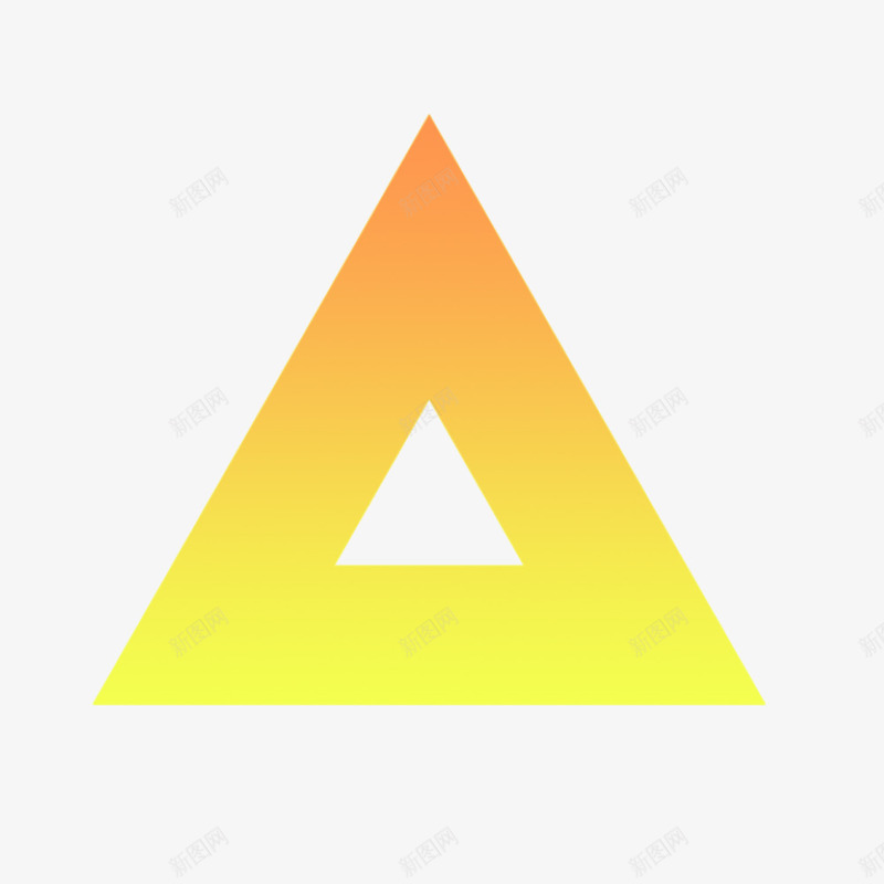 黄白正三角形png免抠素材_新图网 https://ixintu.com 一个三角形 三角型 三角形 几何图形 大小正三角形 拼块 正三角形 白色 黄色