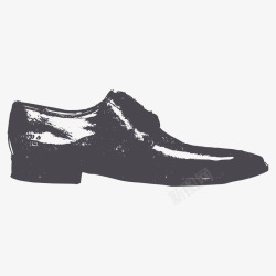 黑色皮鞋黑色手绘皮鞋装饰图标高清图片