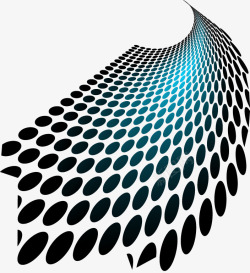 蓝色科技抽象几何波点圆点矢量图素材