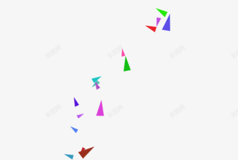 彩色动感三角形png免抠素材_新图网 https://ixintu.com 三角形 几何 彩色