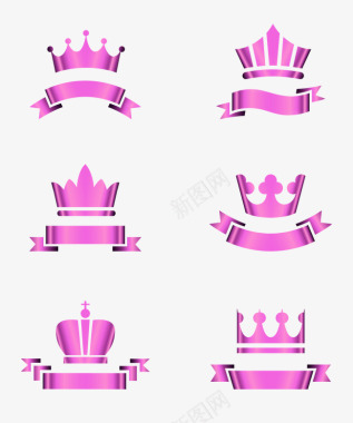 紫色梦幻皇冠装饰图案图标图标