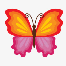 彩色的蝴蝶翅膀花纹矢量图素材