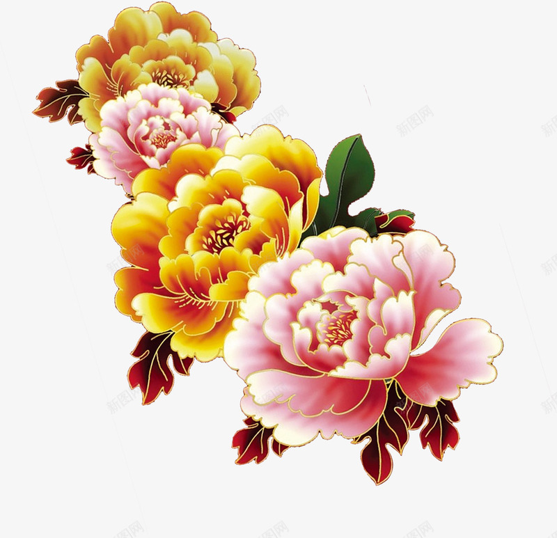 精美立体中式花朵png免抠素材_新图网 https://ixintu.com 中式 立体 精美 花朵