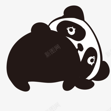 淘气的手绘大熊猫图标图标