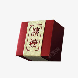 红色中式喜糖包装素材