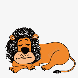 趴着狮子手绘趴着睡觉的狮子高清图片