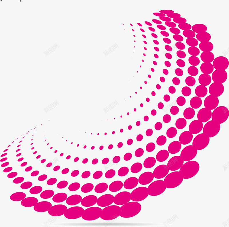 粉红圆点组成的半波矢量图ai免抠素材_新图网 https://ixintu.com 圆 圆点 粉红圆点 矢量图