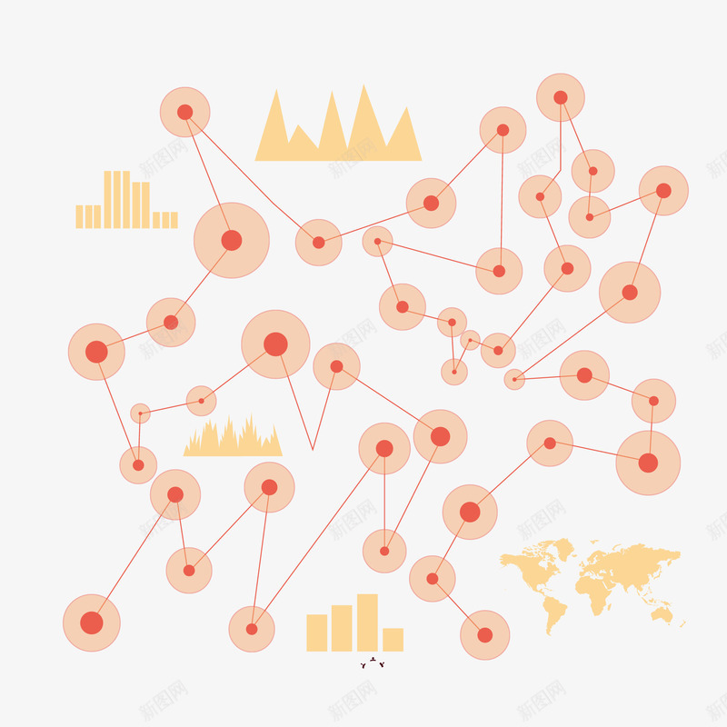 圆点和连接线png免抠素材_新图网 https://ixintu.com 圆点 地图 数据图 连接线