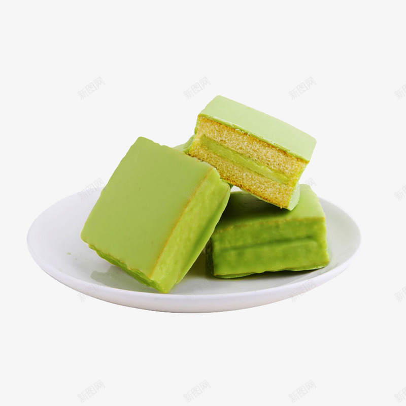 一碟绿色的蛋糕png免抠素材_新图网 https://ixintu.com 中式甜品 中式美食 中式食品 绿色 美食设计 零食设计 餐饮设计