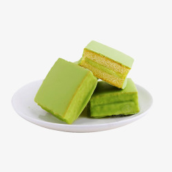 一碟绿色的蛋糕素材