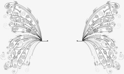 创意手绘蝴蝶翅膀素材