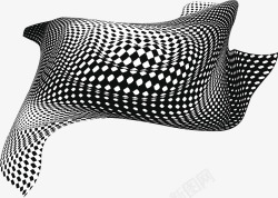 黑白波纹圆点几何形状抽象的魔法素材