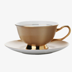 咖啡杯碟金色复古咖啡杯碟高清图片