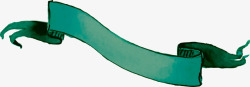 绿色水彩丝带素材