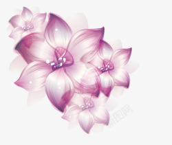 梦幻紫色花朵矢量图素材