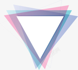 彩色三角形装饰框矢量图素材