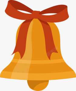 扁平化蝴蝶结圣诞金铃铛装饰矢量图高清图片
