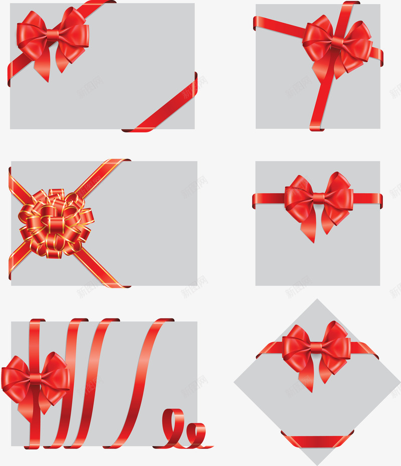 蝴蝶结礼品盒矢量图ai免抠素材_新图网 https://ixintu.com 正方形 礼品盒 红色 蝴蝶结 长方形 矢量图