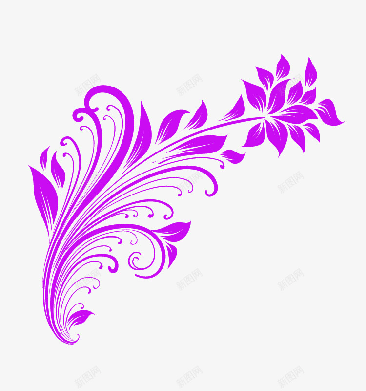 梦幻紫色花纹装饰png免抠素材_新图网 https://ixintu.com 梦幻 紫色 花纹 装饰