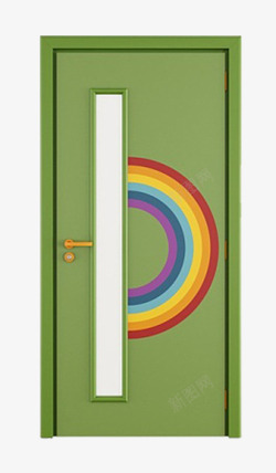 木门贴图绿色彩虹中式木门高清图片