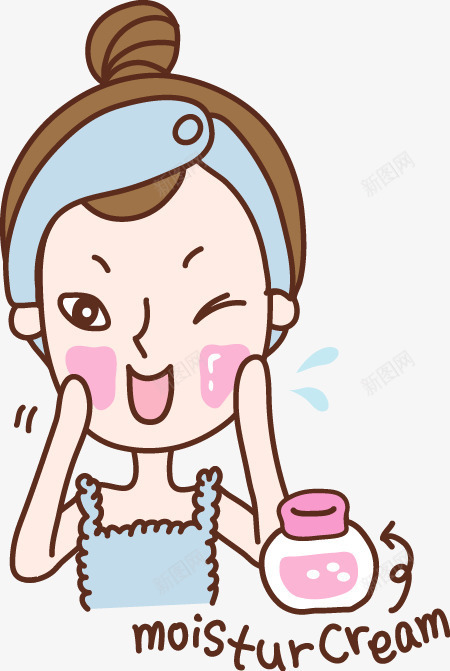 卡通美妆护肤清洁美女矢量图ai免抠素材_新图网 https://ixintu.com 卡通 护肤 清洁 美女 美妆 矢量图