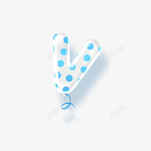 v字蓝色圆点气球png免抠素材_新图网 https://ixintu.com v字 圆点气球 气球 节日素材 蓝色