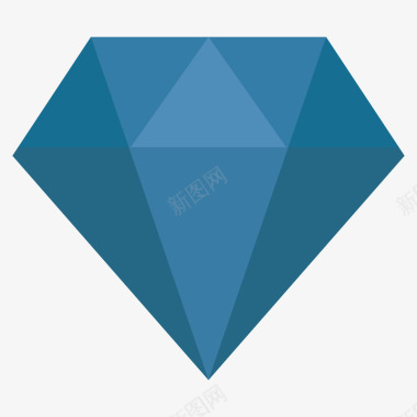 蓝色几何三角形钻石元素矢量图图标图标