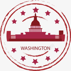 纪念邮票枚红色华盛顿纪念章矢量图高清图片