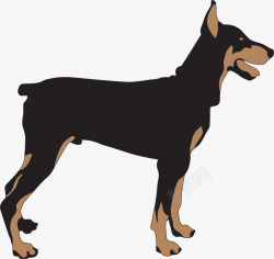黑色的手绘大狗狗素材