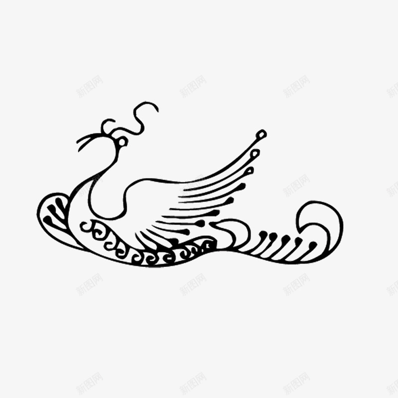 中国风纹样png免抠素材_新图网 https://ixintu.com 中国风纹样 中式传统图案 凤凰白描 凤纹 吉祥纹样 线描插画