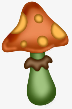 手绘圆点蘑菇素材