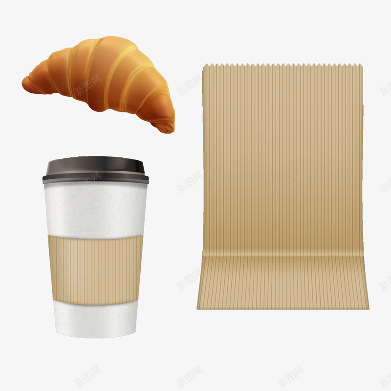 漂浮咖啡psd免抠素材_新图网 https://ixintu.com 外卖咖啡 外卖牛角包 悬浮咖啡 牛皮纸
