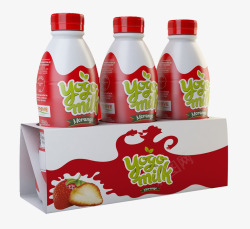 优酸乳草莓味饮料酸奶包装高清图片