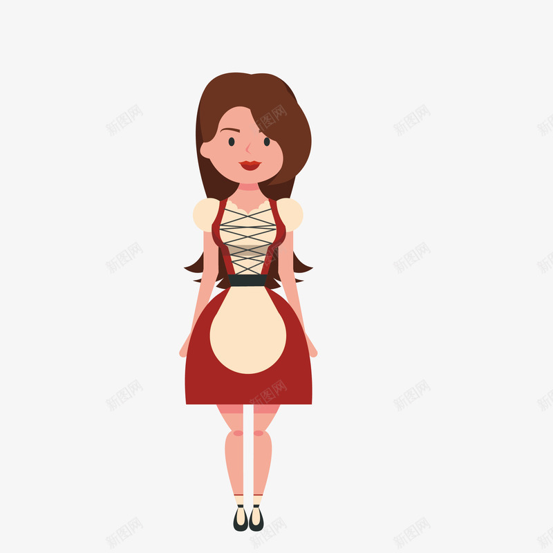 穿着红裙子的女孩子png免抠素材_新图网 https://ixintu.com 免抠图 卡通女孩 女孩子 效果图 红裙子 装饰图 装饰画