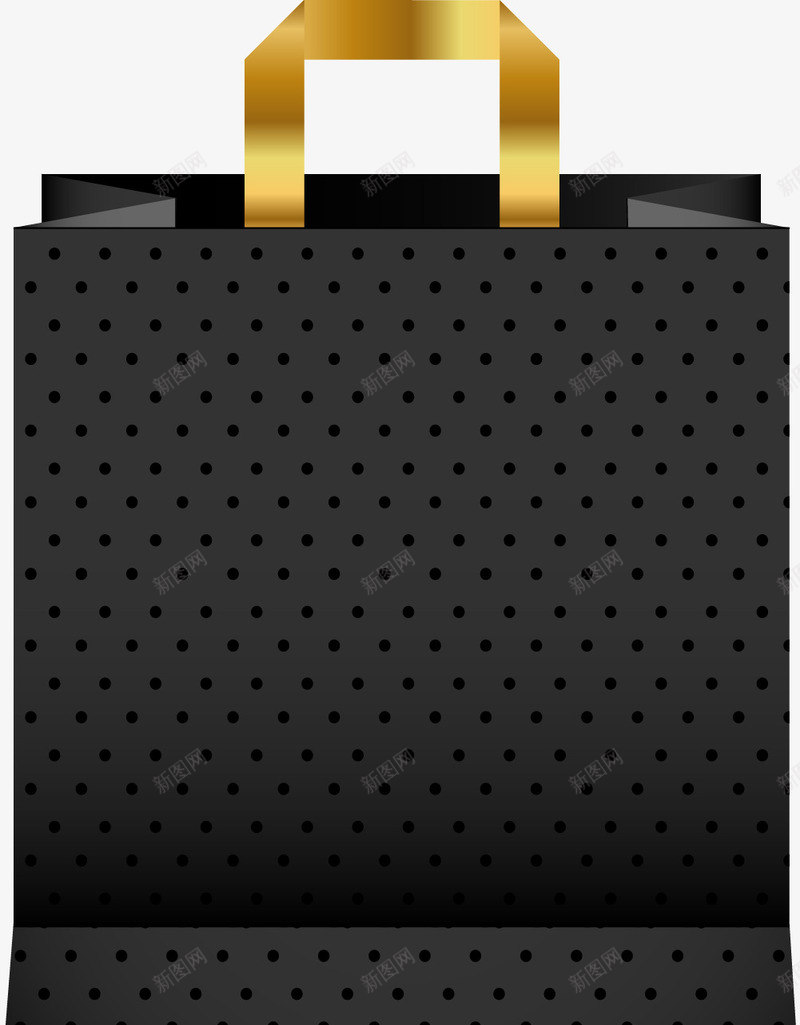 高档黑色圆点袋子png免抠素材_新图网 https://ixintu.com 免抠PNG 礼品袋 礼物袋 精美 精致 质感 购物袋 黑色高端