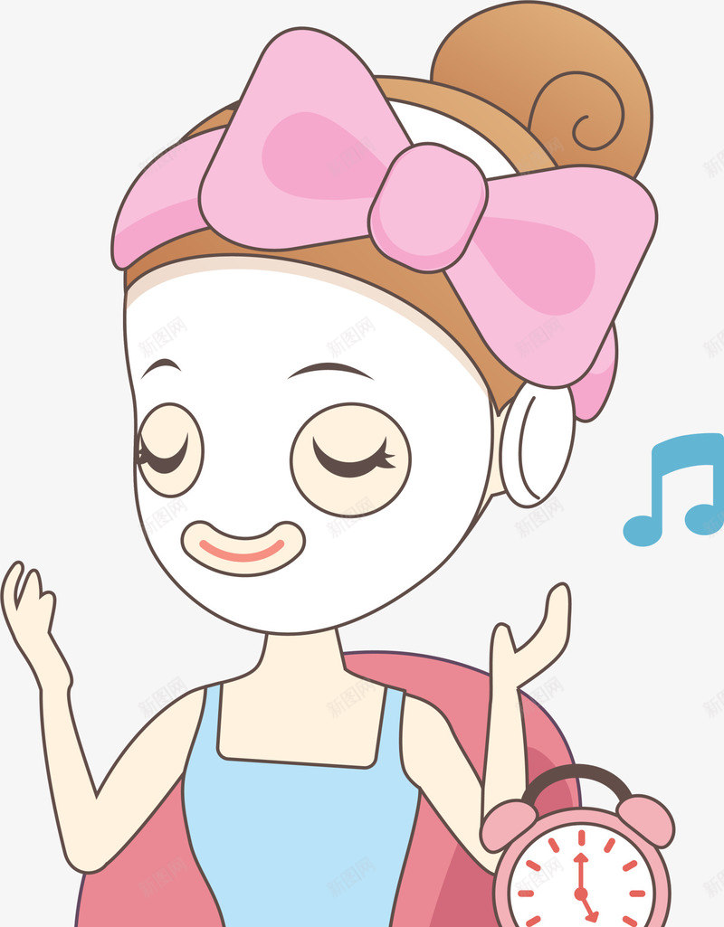 卡通面膜女孩png免抠素材_新图网 https://ixintu.com 化妆 卡通女孩 女生 敷 敷面膜卡通画免费下载 美容 美白 舒缓皮肤 装饰图案 面膜 音乐