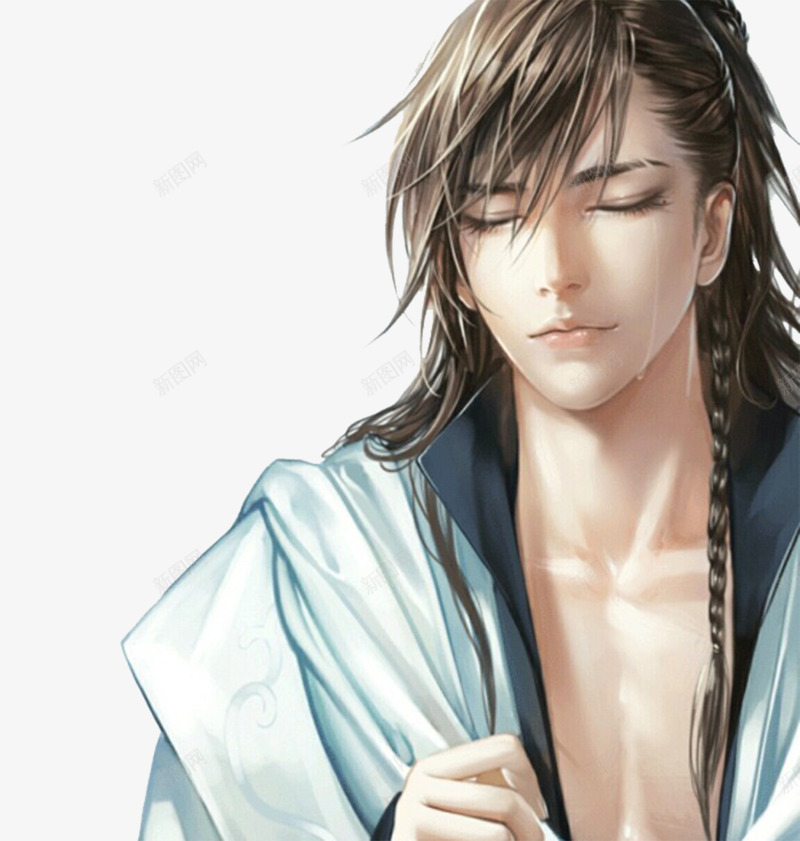 古代男子png免抠素材_新图网 https://ixintu.com 人物 公子 古风 玉树临风 男子 闭眼